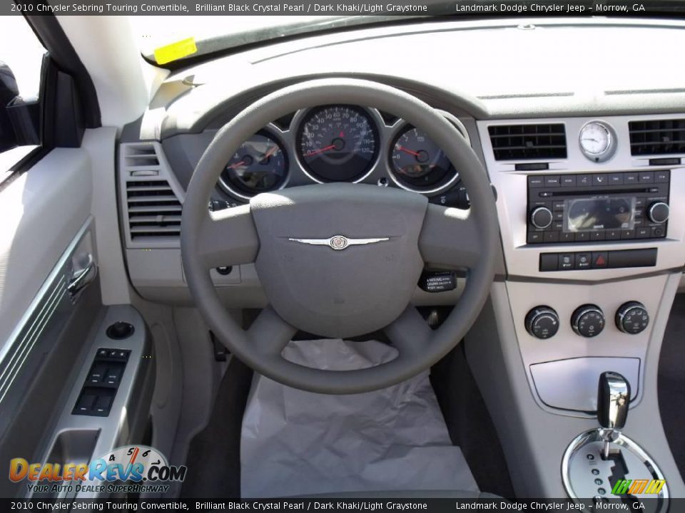 2010 Chrysler Sebring Touring Convertible Brilliant Black Crystal Pearl / Dark Khaki/Light Graystone Photo #10