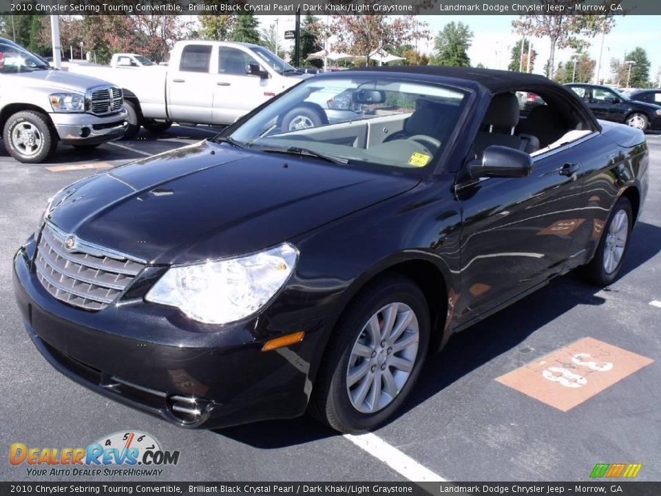 2010 Chrysler Sebring Touring Convertible Brilliant Black Crystal Pearl / Dark Khaki/Light Graystone Photo #11