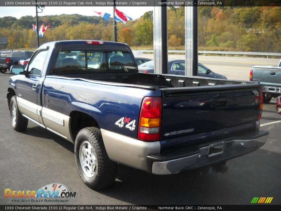 1999 Chevrolet Silverado 1500 LS Regular Cab 4x4 Indigo Blue Metallic / Graphite Photo #4
