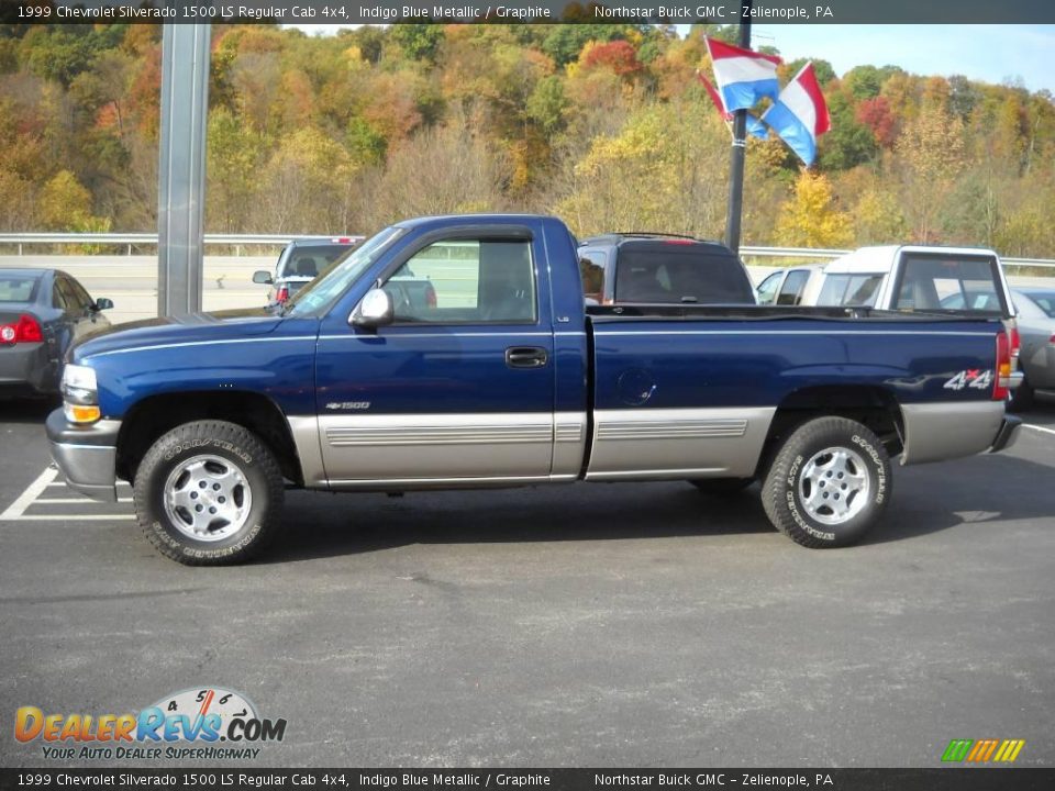1999 Chevrolet Silverado 1500 LS Regular Cab 4x4 Indigo Blue Metallic / Graphite Photo #5