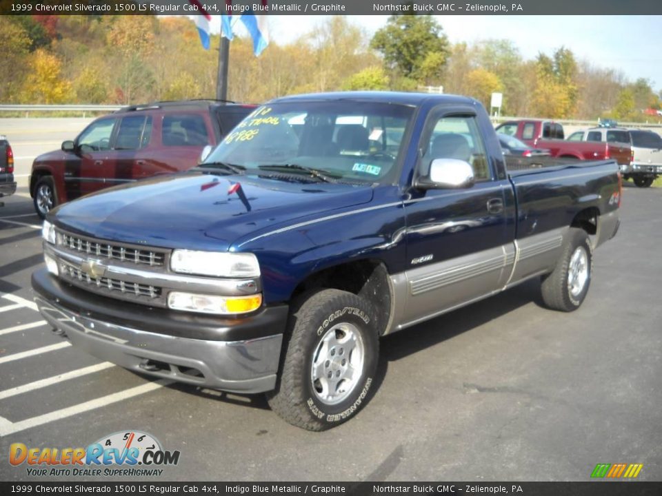 1999 Chevrolet Silverado 1500 LS Regular Cab 4x4 Indigo Blue Metallic / Graphite Photo #14