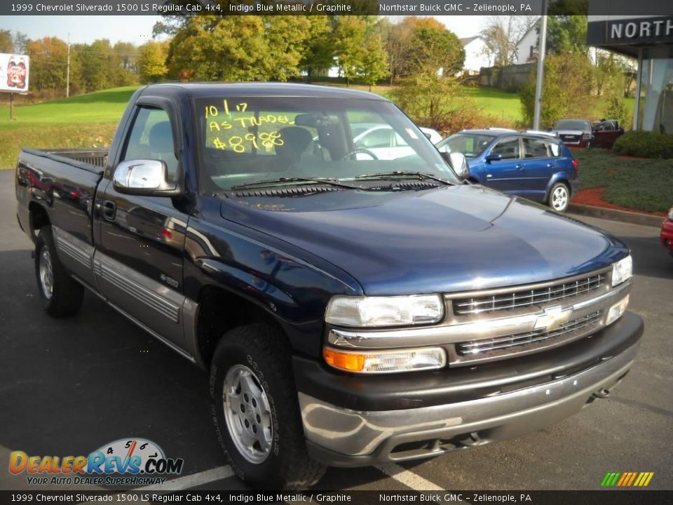 1999 Chevrolet Silverado 1500 LS Regular Cab 4x4 Indigo Blue Metallic / Graphite Photo #16