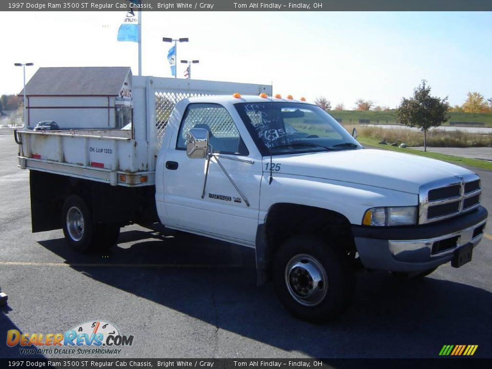 1997 Dodge Ram 3500 ST Regular Cab Chassis Bright White / Gray Photo #8
