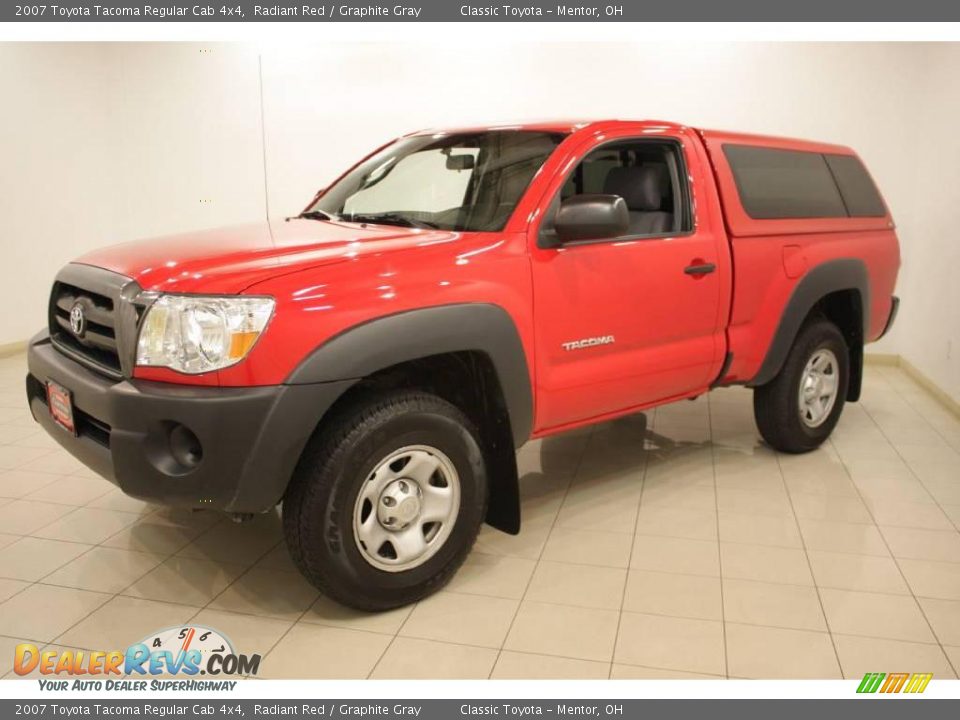 2007 Toyota Tacoma Regular Cab 4x4 Radiant Red / Graphite Gray Photo #3