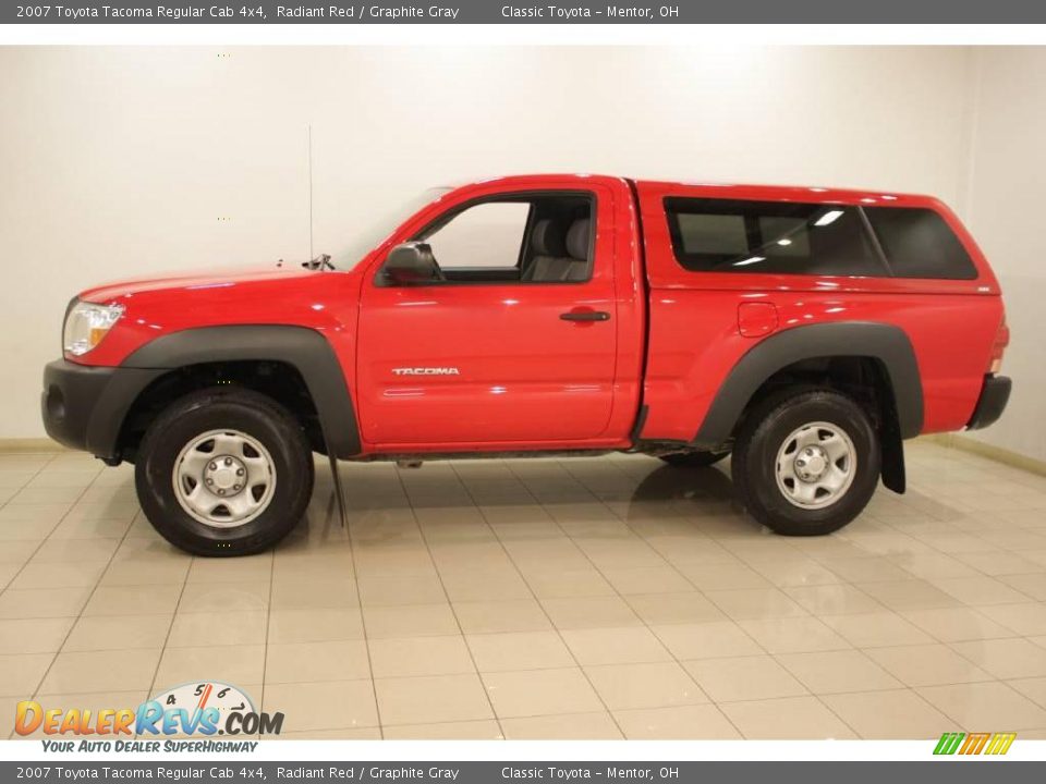 2007 Toyota Tacoma Regular Cab 4x4 Radiant Red / Graphite Gray Photo #4