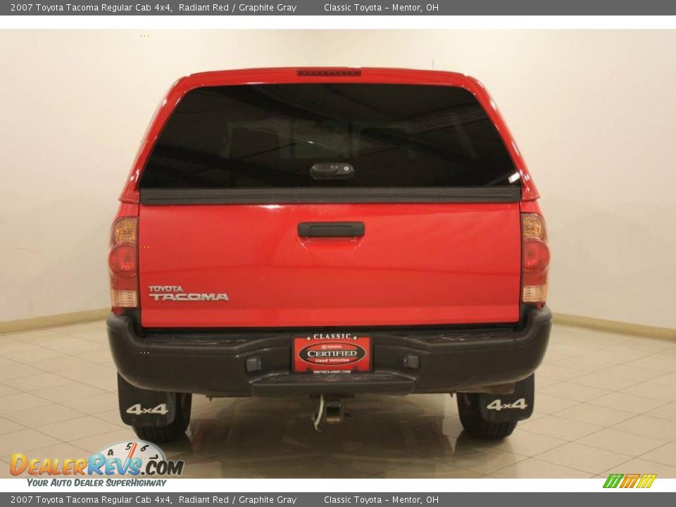 2007 Toyota Tacoma Regular Cab 4x4 Radiant Red / Graphite Gray Photo #6