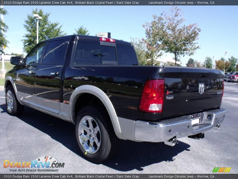 2010 Dodge Ram 1500 Laramie Crew Cab 4x4 Brilliant Black Crystal Pearl / Dark Slate Gray Photo #2