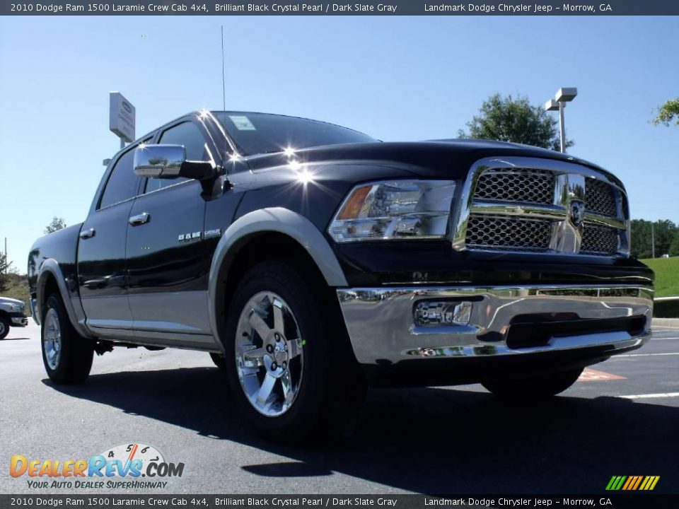 2010 Dodge Ram 1500 Laramie Crew Cab 4x4 Brilliant Black Crystal Pearl / Dark Slate Gray Photo #4