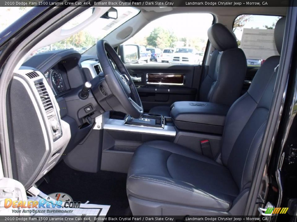 2010 Dodge Ram 1500 Laramie Crew Cab 4x4 Brilliant Black Crystal Pearl / Dark Slate Gray Photo #7