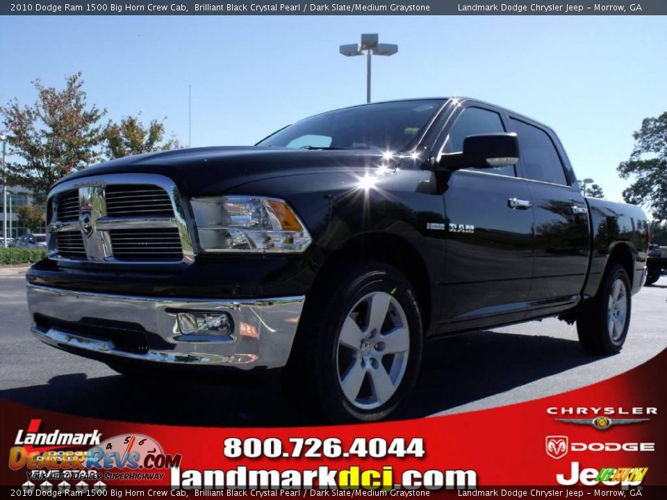 2010 Dodge Ram 1500 Big Horn Crew Cab Brilliant Black Crystal Pearl / Dark Slate/Medium Graystone Photo #1