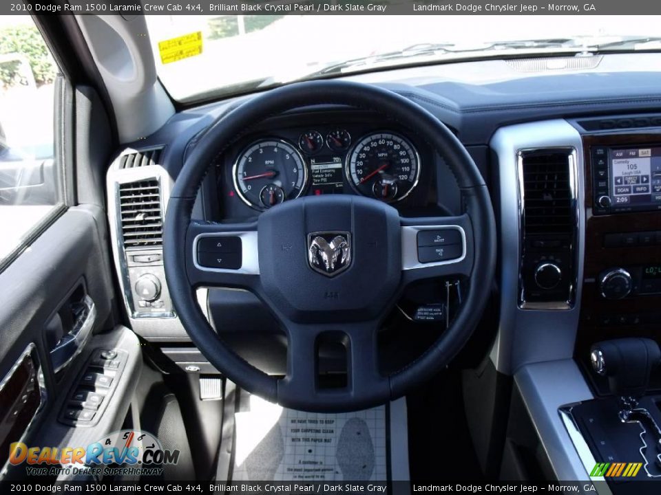 2010 Dodge Ram 1500 Laramie Crew Cab 4x4 Brilliant Black Crystal Pearl / Dark Slate Gray Photo #13