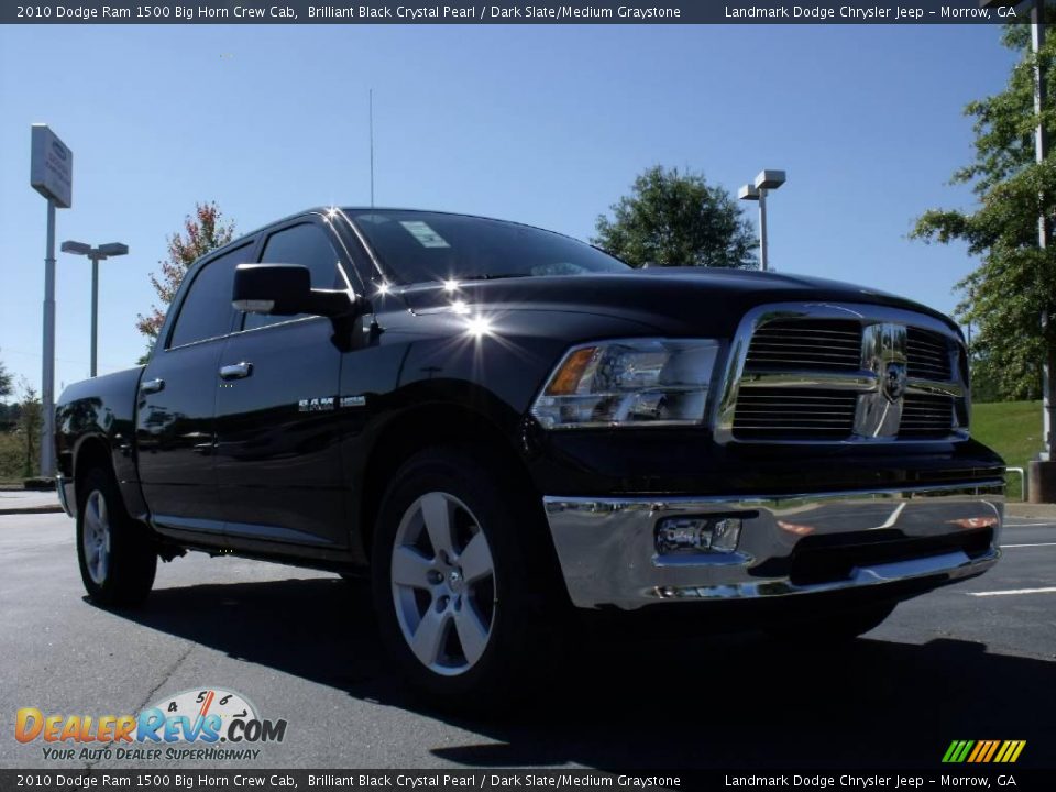 2010 Dodge Ram 1500 Big Horn Crew Cab Brilliant Black Crystal Pearl / Dark Slate/Medium Graystone Photo #4