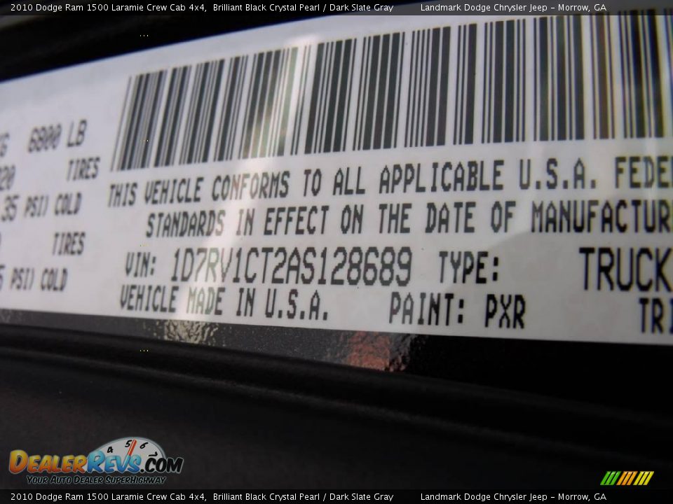 2010 Dodge Ram 1500 Laramie Crew Cab 4x4 Brilliant Black Crystal Pearl / Dark Slate Gray Photo #16