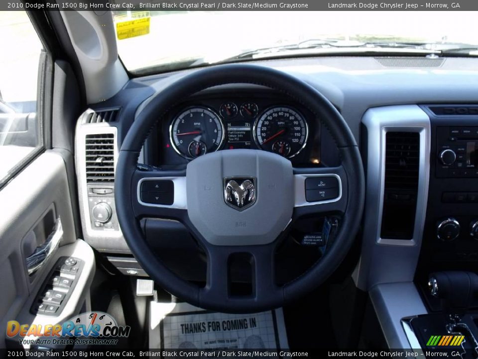 2010 Dodge Ram 1500 Big Horn Crew Cab Brilliant Black Crystal Pearl / Dark Slate/Medium Graystone Photo #13