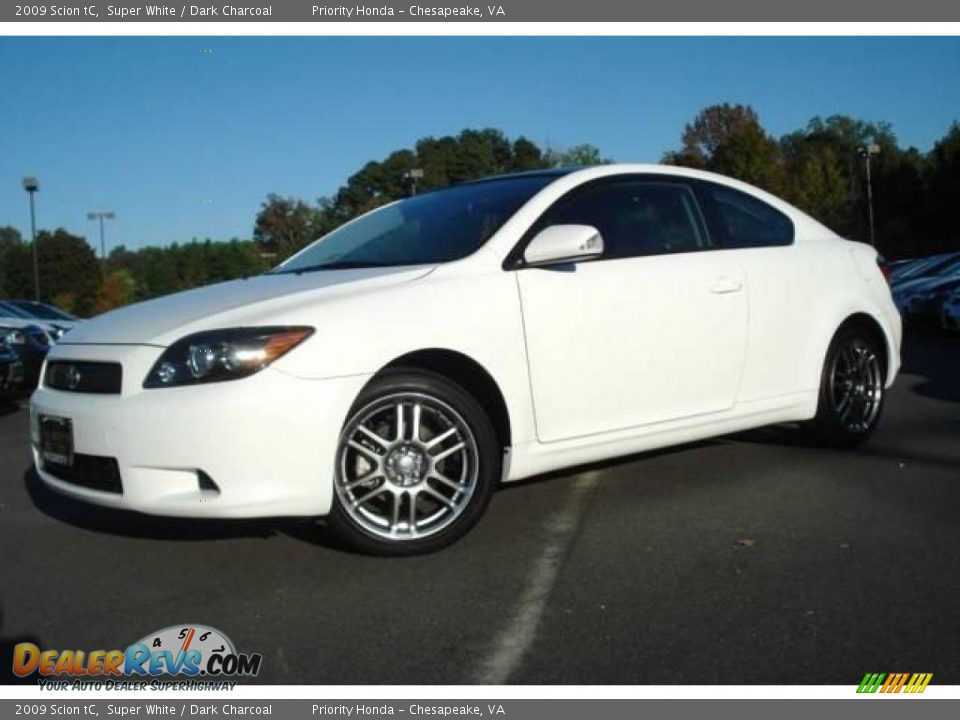 2009 Scion tC Super White / Dark Charcoal Photo #2