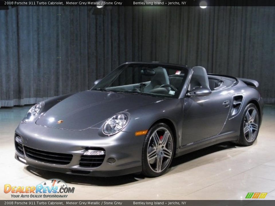 2008 Porsche 911 Turbo Cabriolet Meteor Grey Metallic / Stone Grey Photo #1