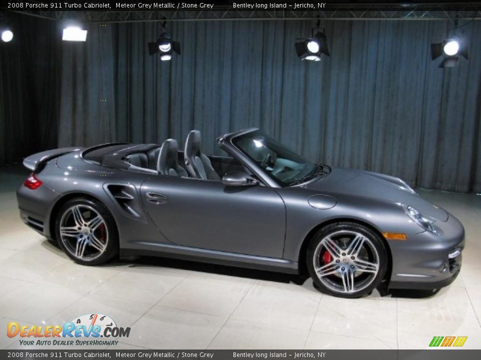 2008 Porsche 911 Turbo Cabriolet Meteor Grey Metallic / Stone Grey Photo #3