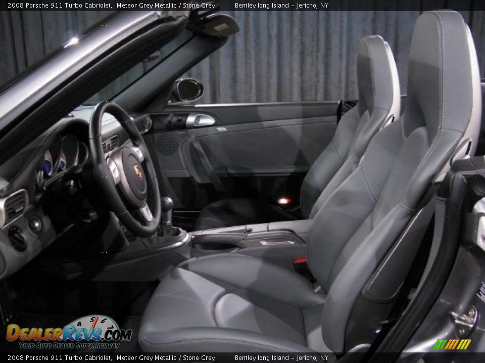 2008 Porsche 911 Turbo Cabriolet Meteor Grey Metallic / Stone Grey Photo #6