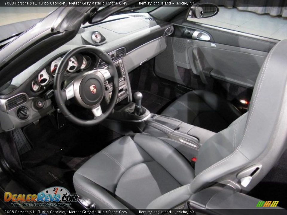 2008 Porsche 911 Turbo Cabriolet Meteor Grey Metallic / Stone Grey Photo #7