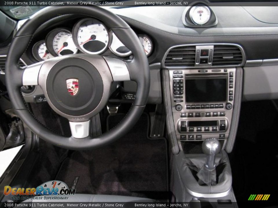 2008 Porsche 911 Turbo Cabriolet Meteor Grey Metallic / Stone Grey Photo #8