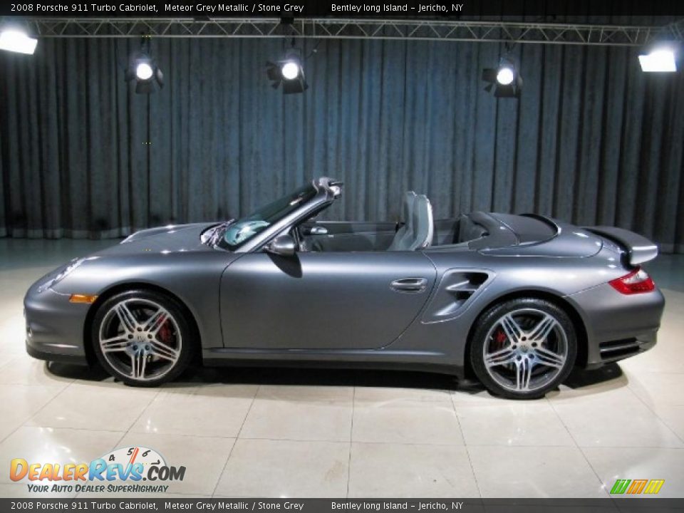 2008 Porsche 911 Turbo Cabriolet Meteor Grey Metallic / Stone Grey Photo #17