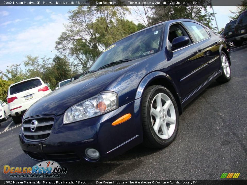 2002 Nissan Maxima SE Majestic Blue Metallic / Black Photo #2