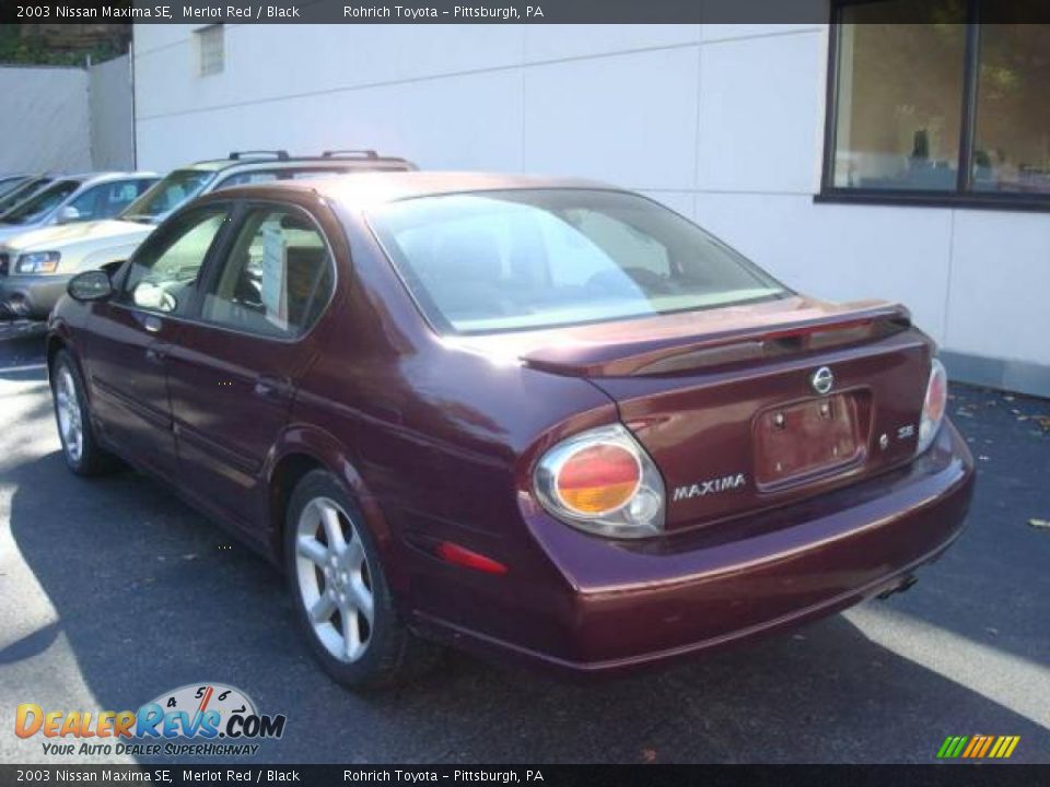 2003 Nissan Maxima SE Merlot Red / Black Photo #2