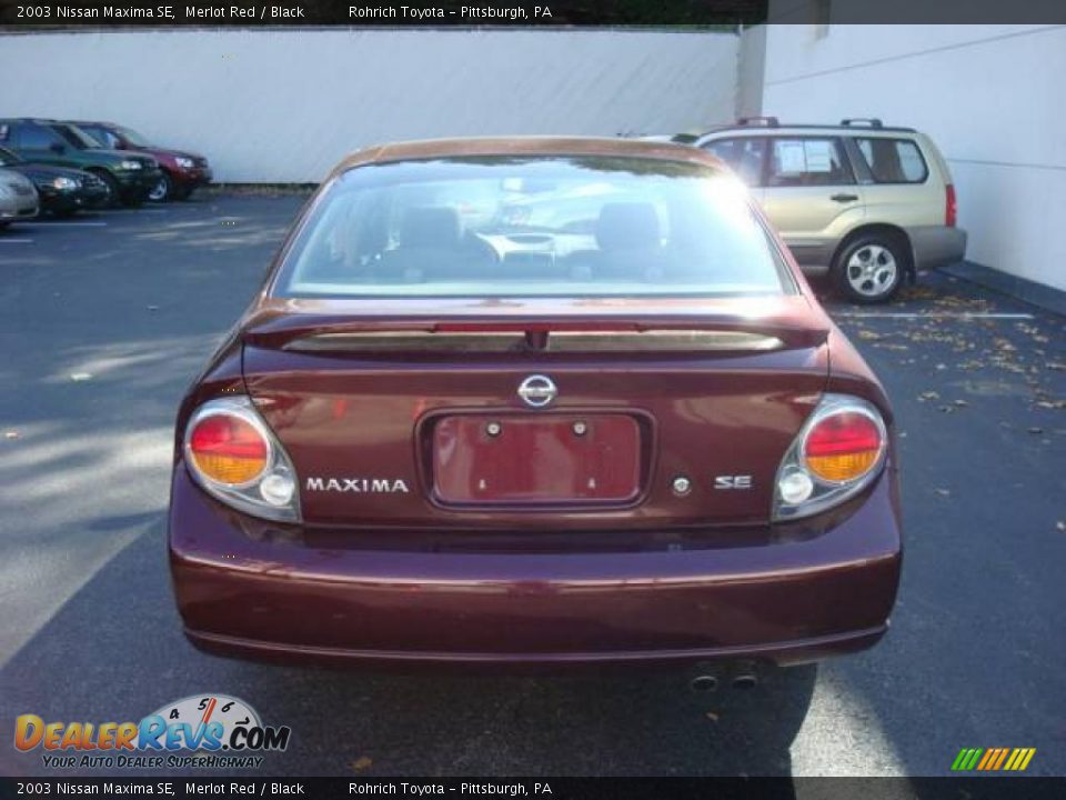 2003 Nissan Maxima SE Merlot Red / Black Photo #3