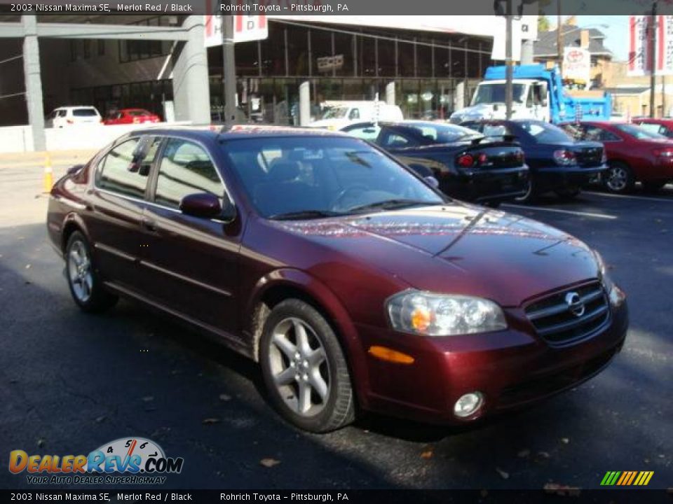 2003 Nissan Maxima SE Merlot Red / Black Photo #6