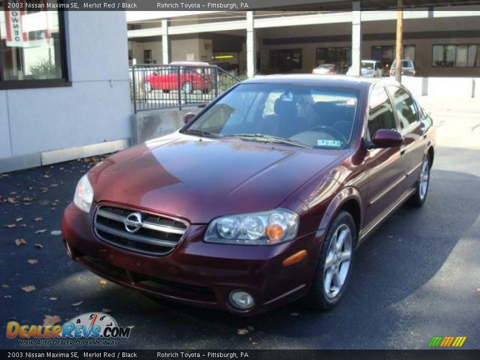 2003 Nissan Maxima SE Merlot Red / Black Photo #8