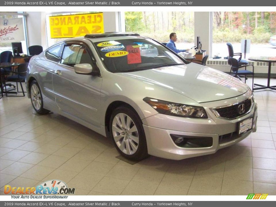 2009 Honda Accord EX-L V6 Coupe Alabaster Silver Metallic / Black Photo #1