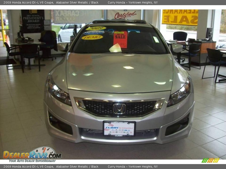 2009 Honda Accord EX-L V6 Coupe Alabaster Silver Metallic / Black Photo #3