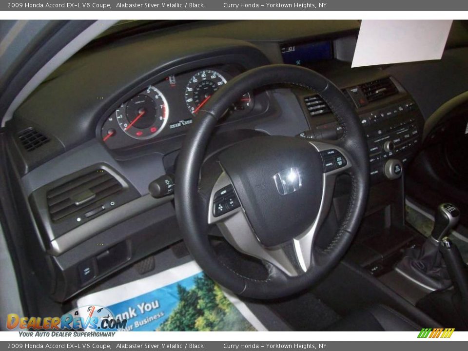 2009 Honda Accord EX-L V6 Coupe Alabaster Silver Metallic / Black Photo #4