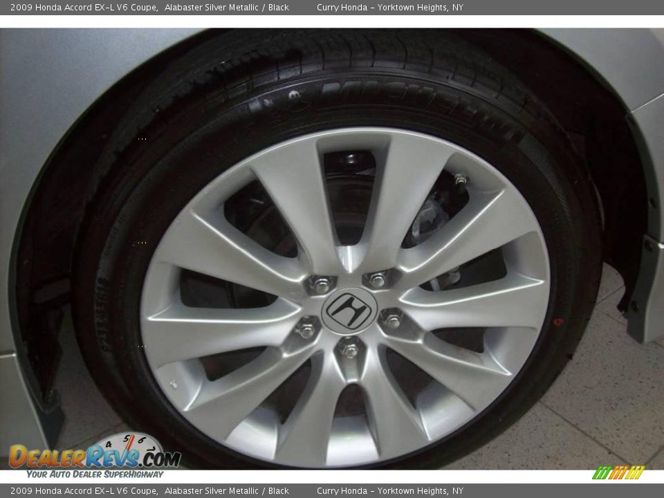 2009 Honda Accord EX-L V6 Coupe Alabaster Silver Metallic / Black Photo #11
