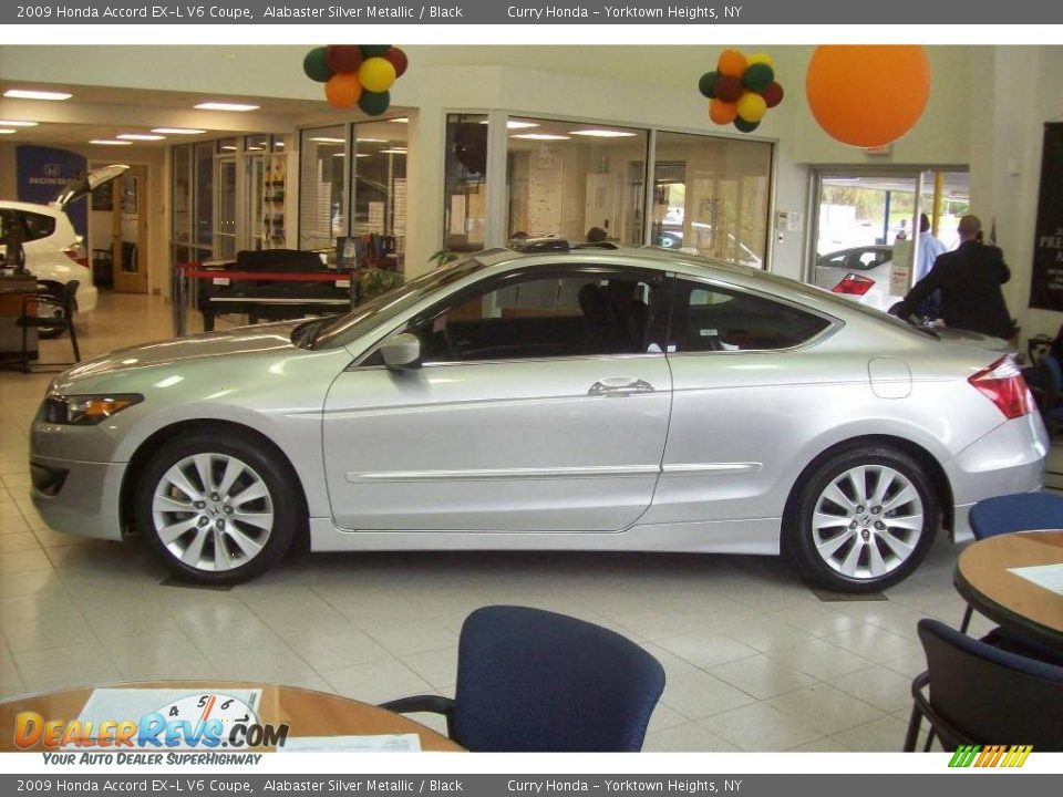 2009 Honda Accord EX-L V6 Coupe Alabaster Silver Metallic / Black Photo #19