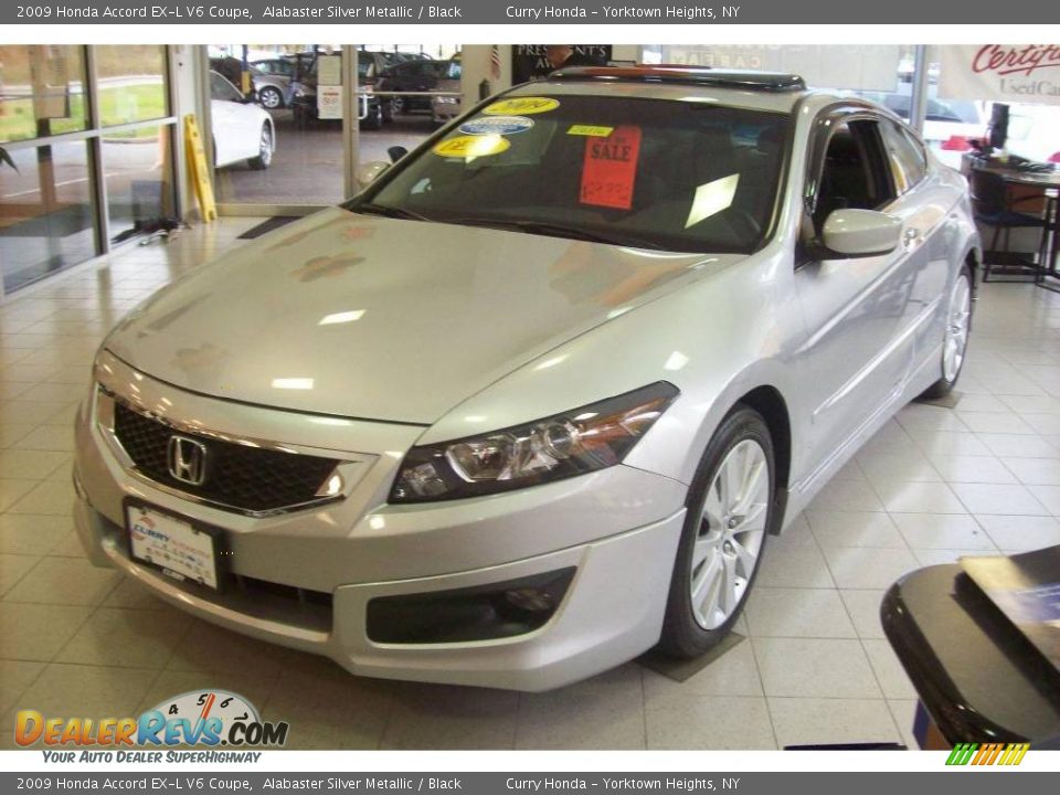 2009 Honda Accord EX-L V6 Coupe Alabaster Silver Metallic / Black Photo #21
