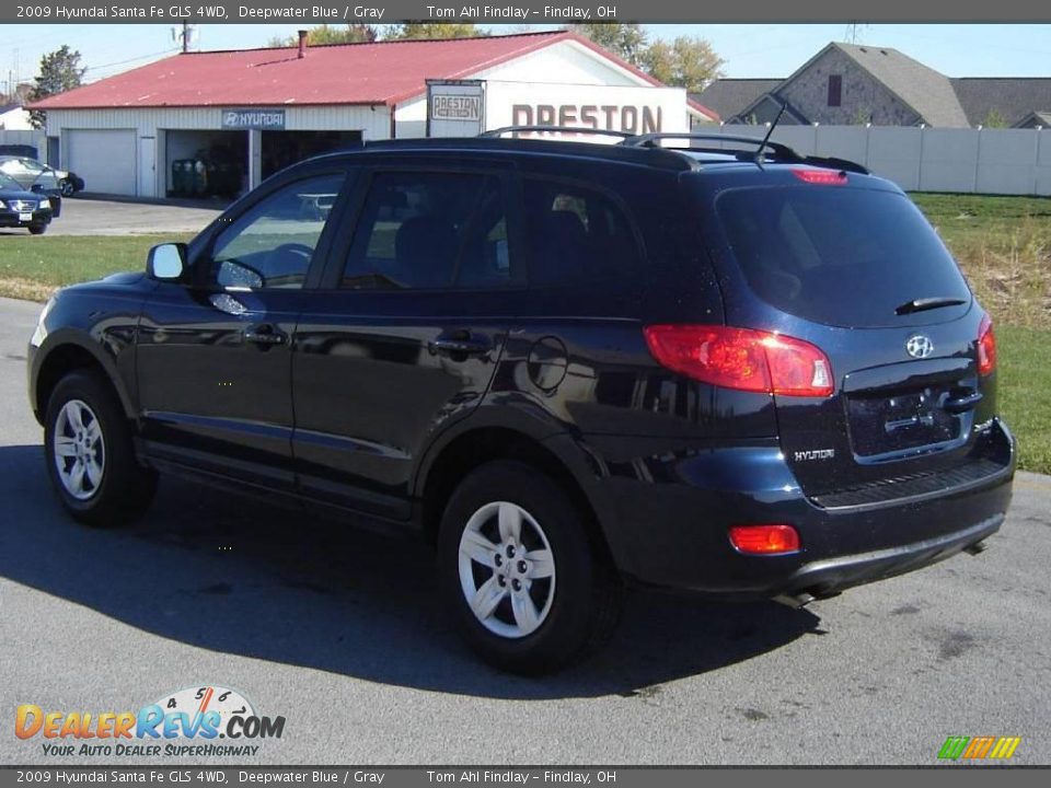2009 Hyundai Santa Fe GLS 4WD Deepwater Blue / Gray Photo #3