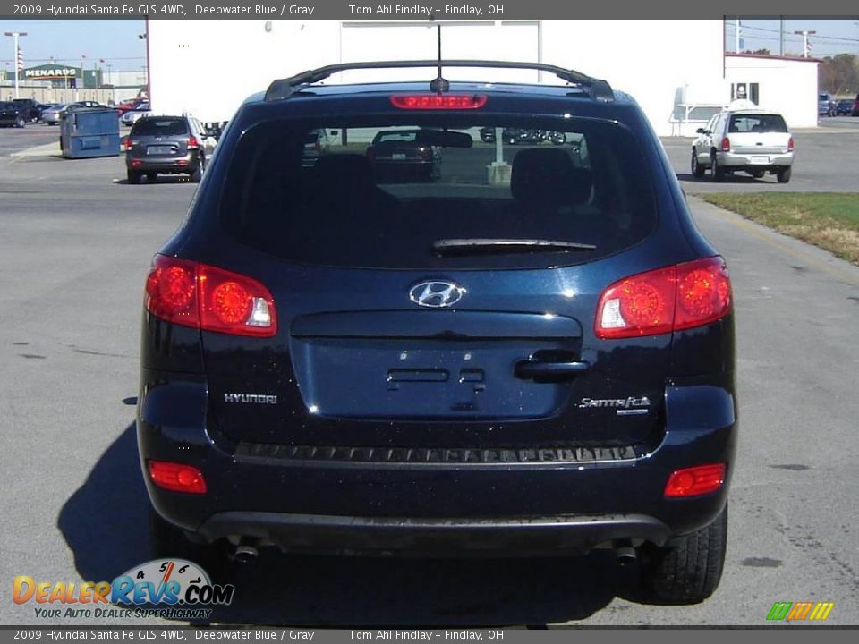 2009 Hyundai Santa Fe GLS 4WD Deepwater Blue / Gray Photo #4