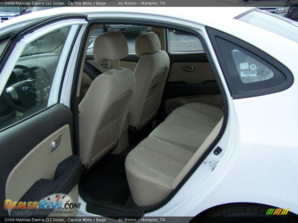 2009 Hyundai Elantra GLS Sedan Captiva White / Beige Photo #7