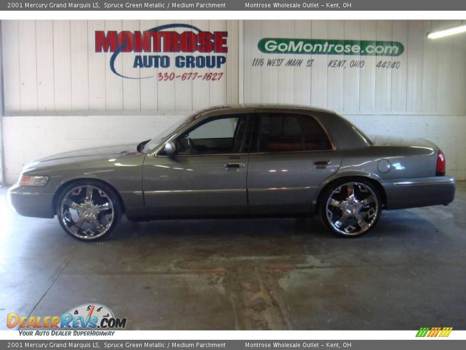 2001 Mercury Grand Marquis LS Spruce Green Metallic / Medium Parchment Photo #2