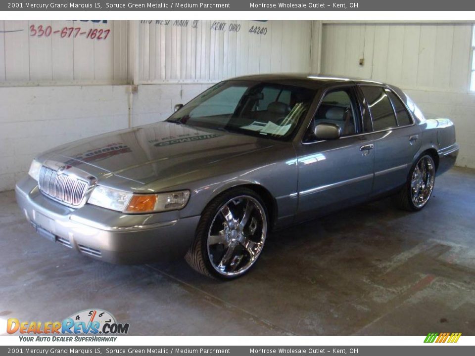2001 Mercury Grand Marquis LS Spruce Green Metallic / Medium Parchment Photo #3