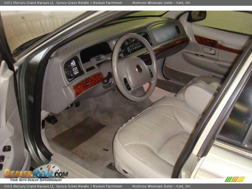 2001 Mercury Grand Marquis LS Spruce Green Metallic / Medium Parchment Photo #15