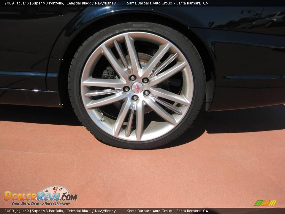 2009 Jaguar XJ Super V8 Portfolio Celestial Black / Navy/Barley Photo #7