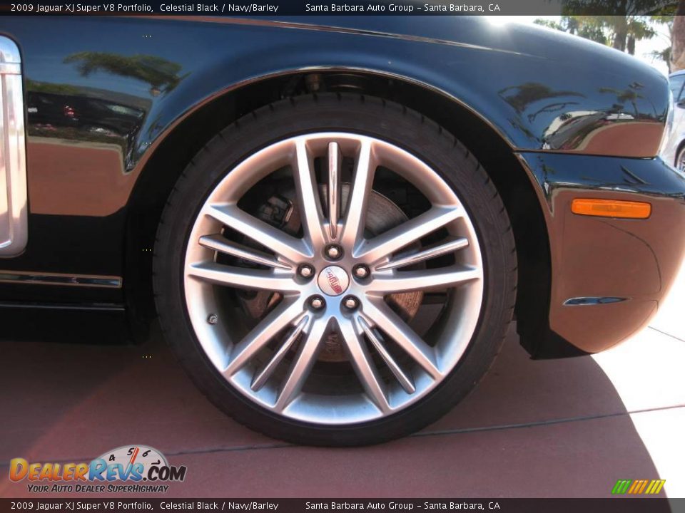 2009 Jaguar XJ Super V8 Portfolio Celestial Black / Navy/Barley Photo #9