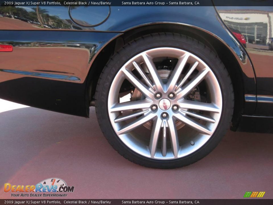 2009 Jaguar XJ Super V8 Portfolio Celestial Black / Navy/Barley Photo #10