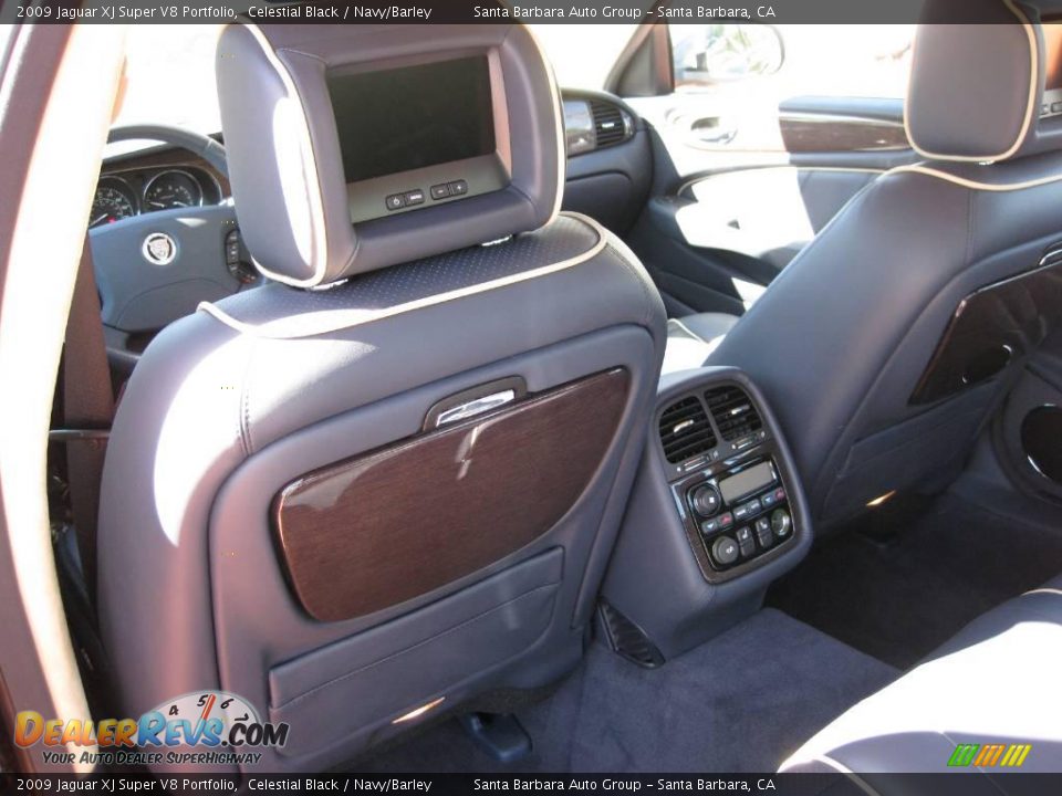 2009 Jaguar XJ Super V8 Portfolio Celestial Black / Navy/Barley Photo #13