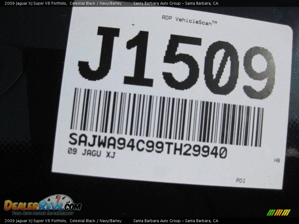 2009 Jaguar XJ Super V8 Portfolio Celestial Black / Navy/Barley Photo #24