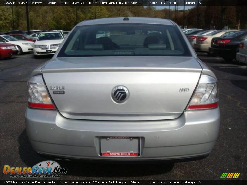 2009 Mercury Sable Premier Sedan Brilliant Silver Metallic / Medium Dark Flint/Light Stone Photo #3