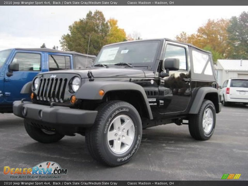 2010 Jeep Wrangler Sport 4x4 Black / Dark Slate Gray/Medium Slate Gray Photo #1