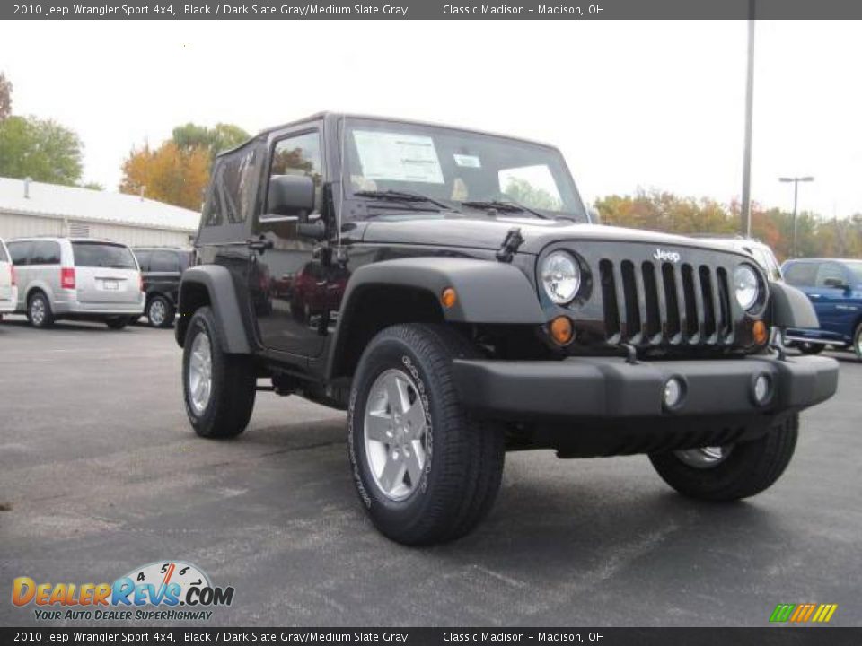 2010 Jeep Wrangler Sport 4x4 Black / Dark Slate Gray/Medium Slate Gray Photo #3